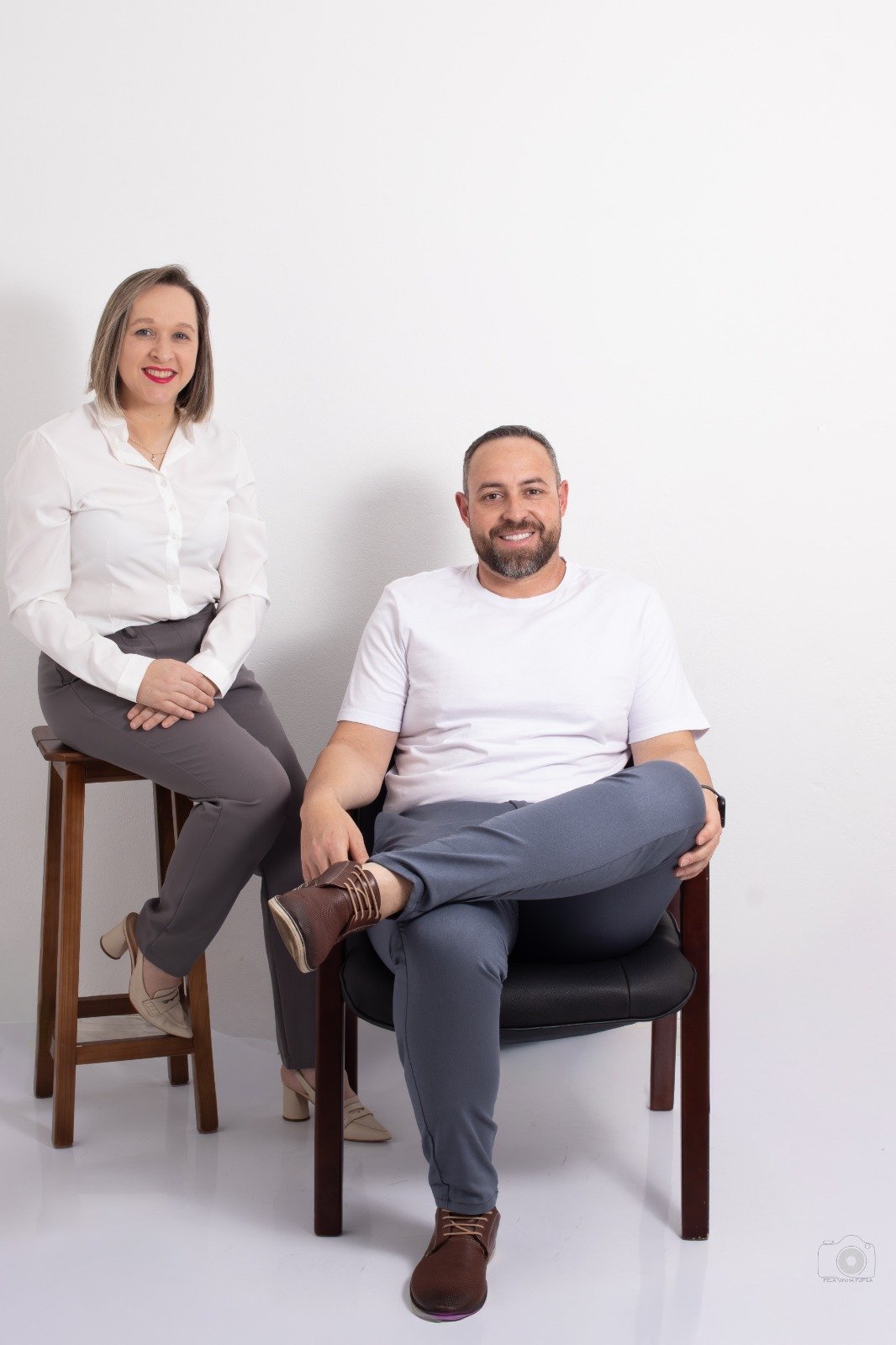 Equipe FB Soluções — Julia Nantal, Assessora Administrativa, e Cesar Betonio, fundador